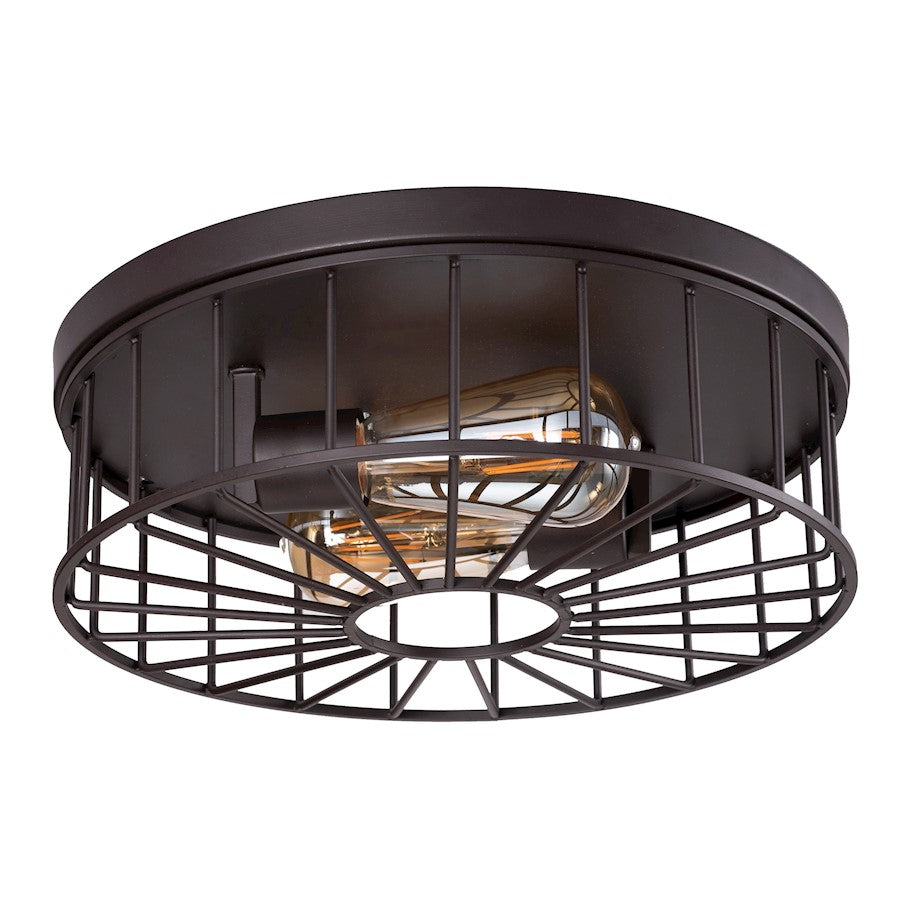 AFX Lighting Theo 2 Light Flush Mount, Black/Black - THEF13MBBK