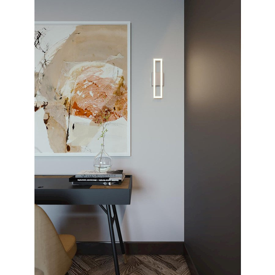 Zola 1 Light Wall Sconce, Satin Nickel/White