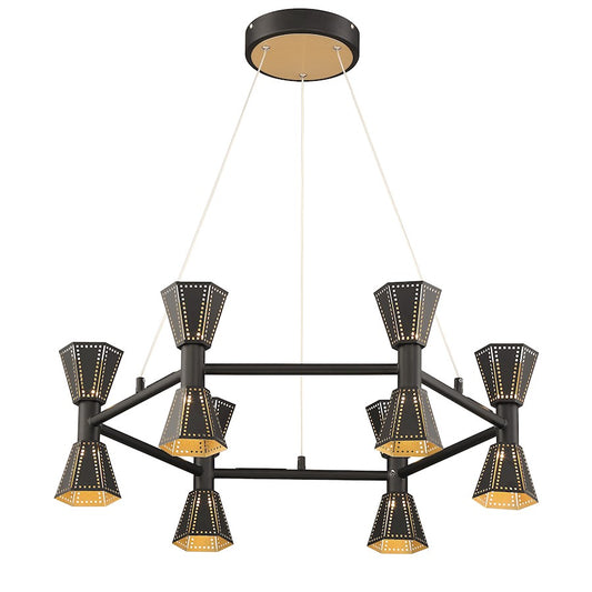 Arnsberg Houston Chandelier, Black/Gold - 120311232