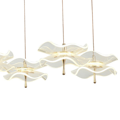 6 Light LED Pendant, Black/Gold