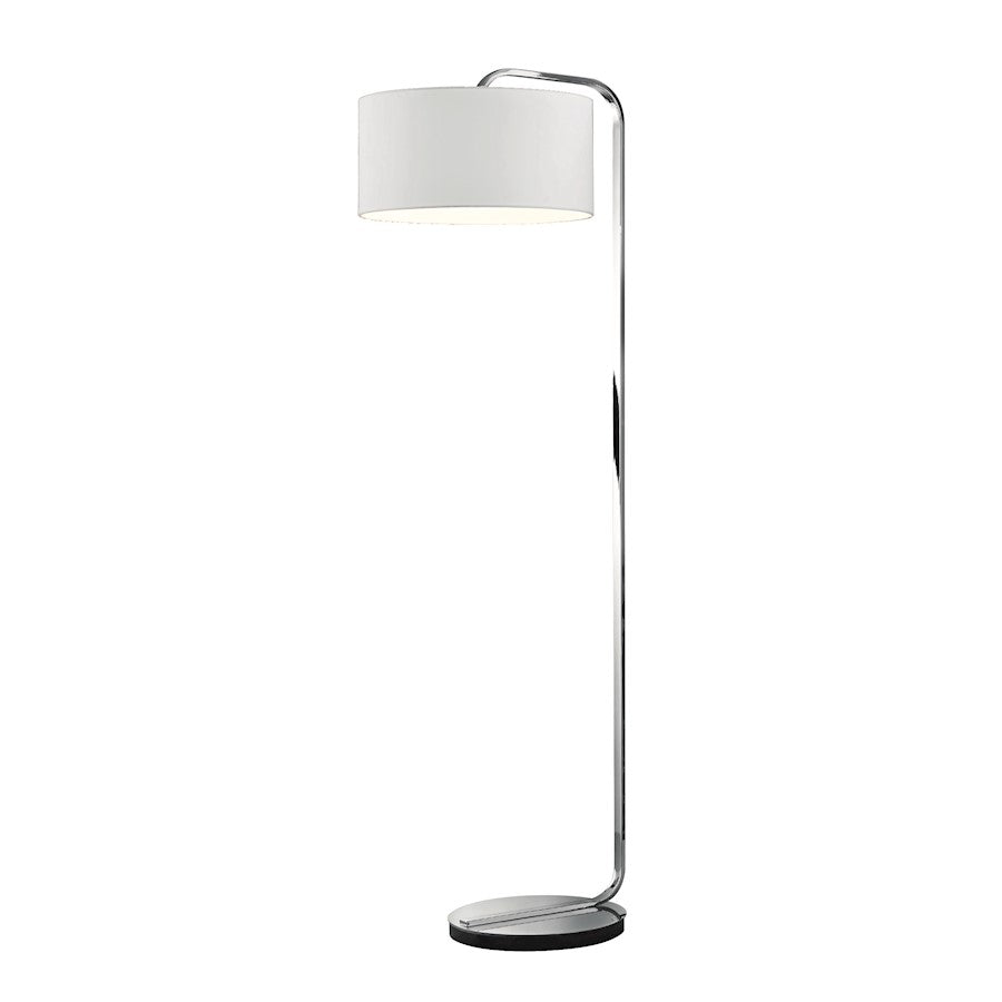 Arnsberg Cannes 1 Light Metal Floor Lamp, Chrome