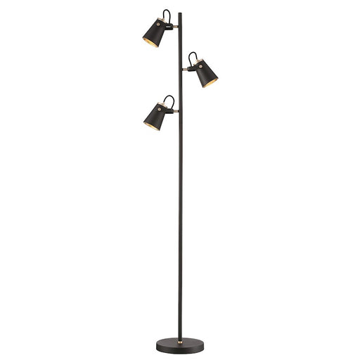 Arnsberg Edward 3 Light Floor Lamp, Black/Brass - 408800332
