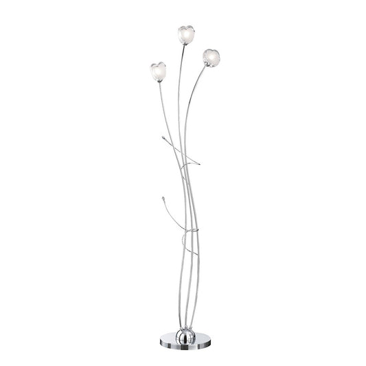 Arnsberg Caprice 3 Light Metal Floor Lamp with 3 Glasses, Chrome