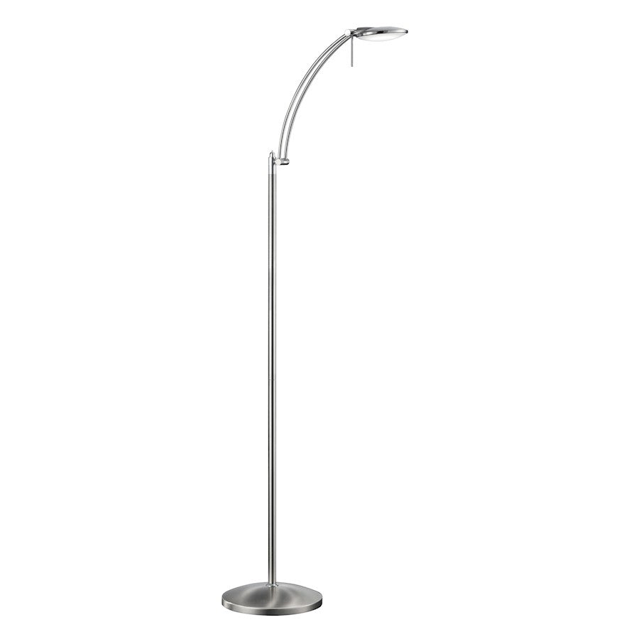 Arnsberg Dessau LED Floor Lamp with Adjustable Head, Matte Nickel