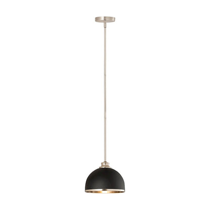 Z-Lite Landry 1 Light 10" Pendant, Matte Black/Brushed Nickel - 1004P10-MB-BN