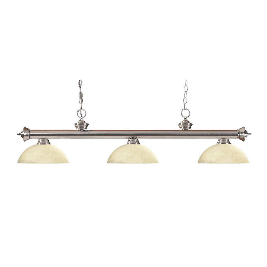 Z-Lite Riviera 3 Light 13" Island/Billiard, Nickel, Golden - 100703BN-DGM14