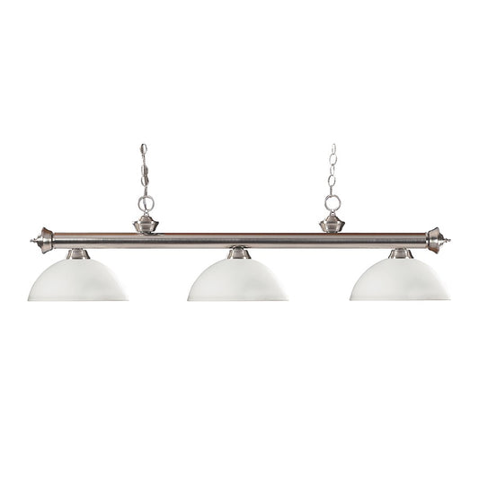 Z-Lite Riviera 3 Light Island/Billiard, Nickel/Matte Opal - 100703BN-DMO14