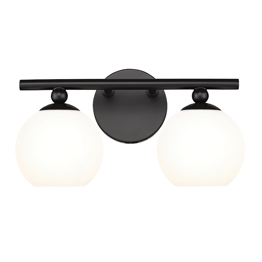 Z-Lite Neoma 2 Light Vanity, Matte Black/Opal Etched - 1100-2V-MB