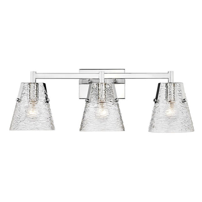 Z-Lite Analia 3 Light Vanity, Chrome/Clear Ribbed - 1101-3V-CH