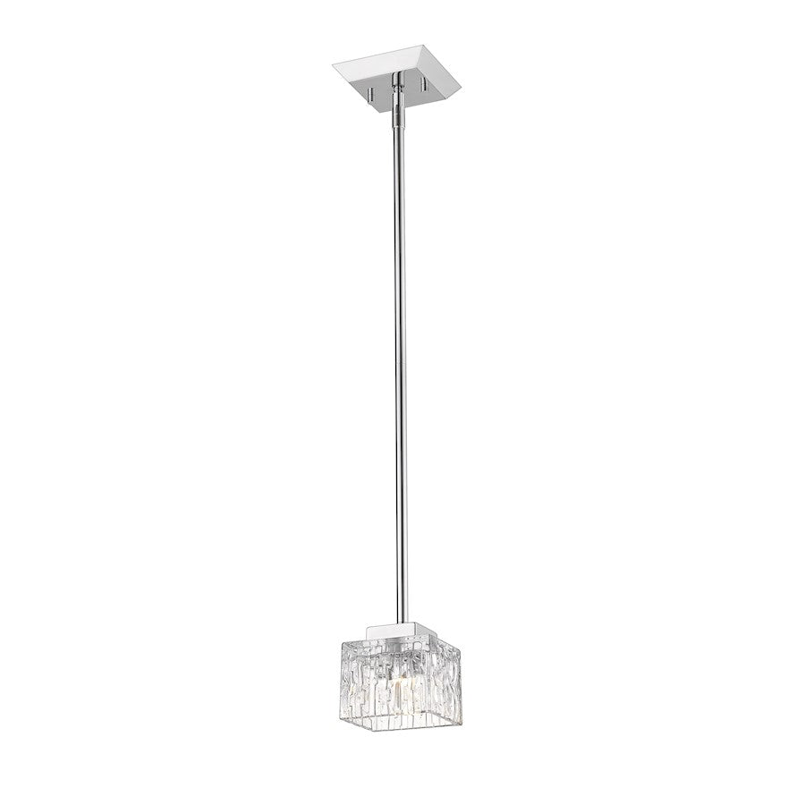 Z-Lite Rubicon 1 Light 4.25" Mini Pendant, Chrome, Clear - 1927MP-CH-LED