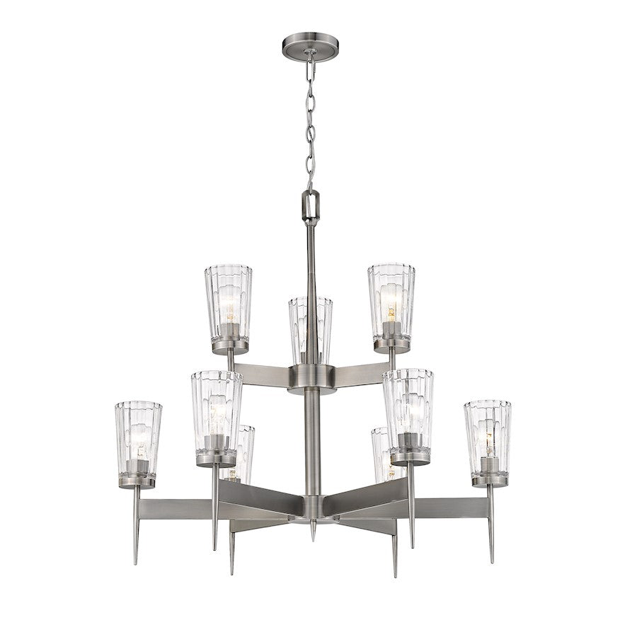 Flair Chandelier, Antique Nickel