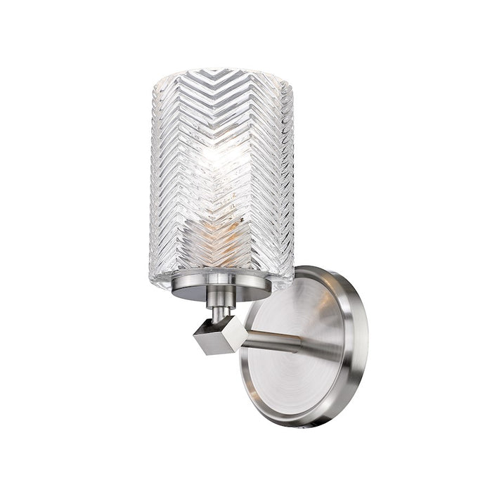 Z-Lite Dover Street 1 Light 9.5" Wall Sconce, Brushed Nickel, Clear - 1934-1S-BN