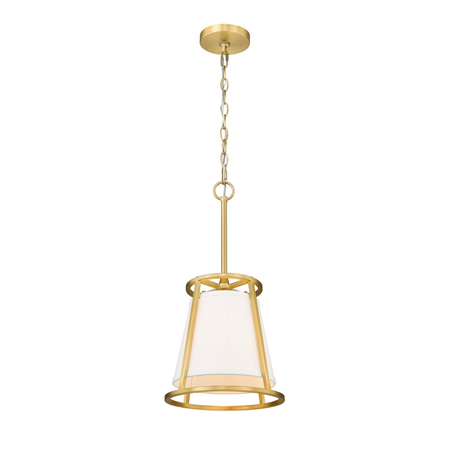 1 Light 10" Mini Pendant, Rubbed Brass