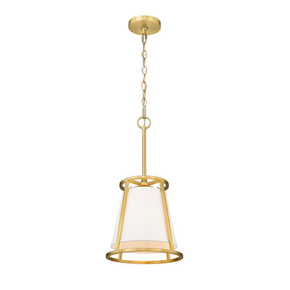 1 Light 10" Mini Pendant, Rubbed Brass