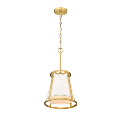 1 Light 10" Mini Pendant, Rubbed Brass