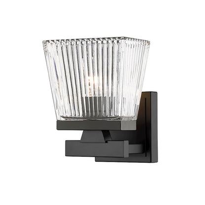 Z-Lite Astor 1 Light Wall Sconce, Matte Black/Clear - 1936-1S-MB