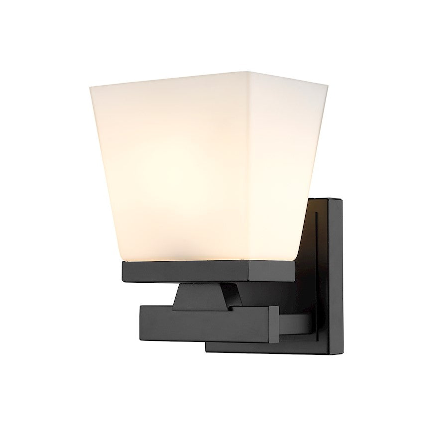 Z-Lite Astor 1 Light Wall Sconce, Matte Black/Etched Opal - 1937-1S-MB