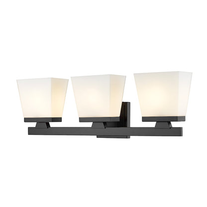 Z-Lite Astor 3 Light Vanity, Matte Black/Etched Opal - 1937-3V-MB