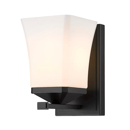 Z-Lite Darcy 1 Light Wall Sconce, Matte Black/Etched Opal - 1939-1S-MB