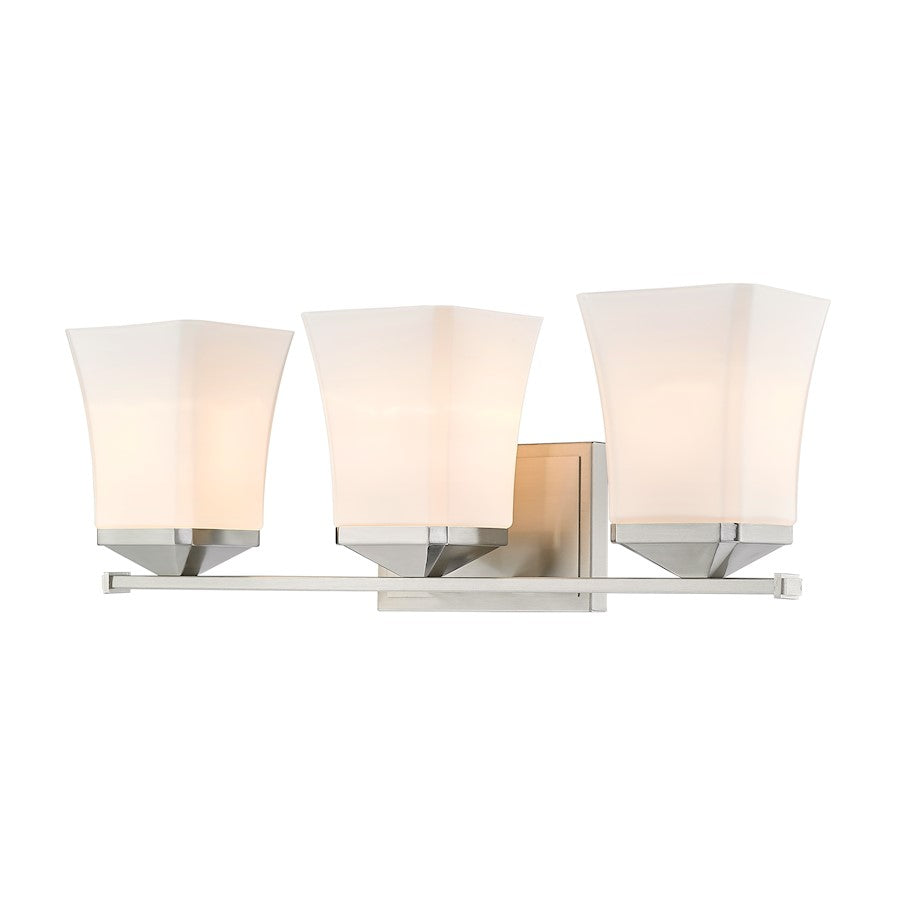 3 Light Bathroom Vanity Light, Etched Opal