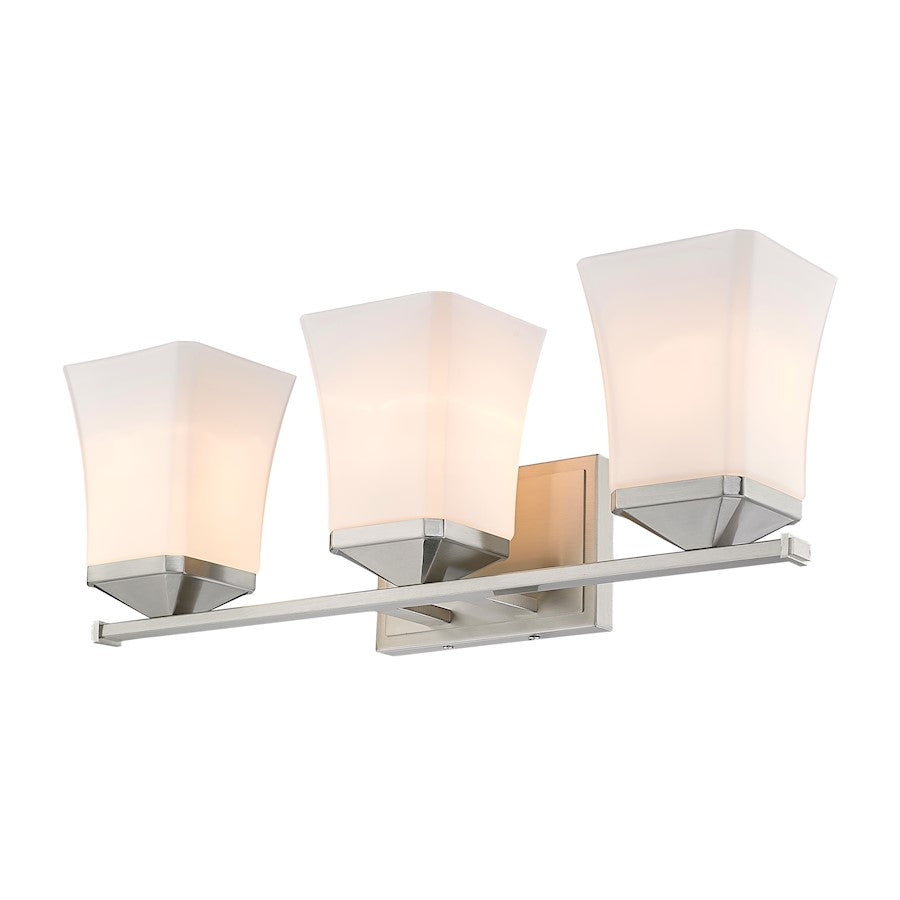 3 Light Bathroom Vanity Light, Etched Opal