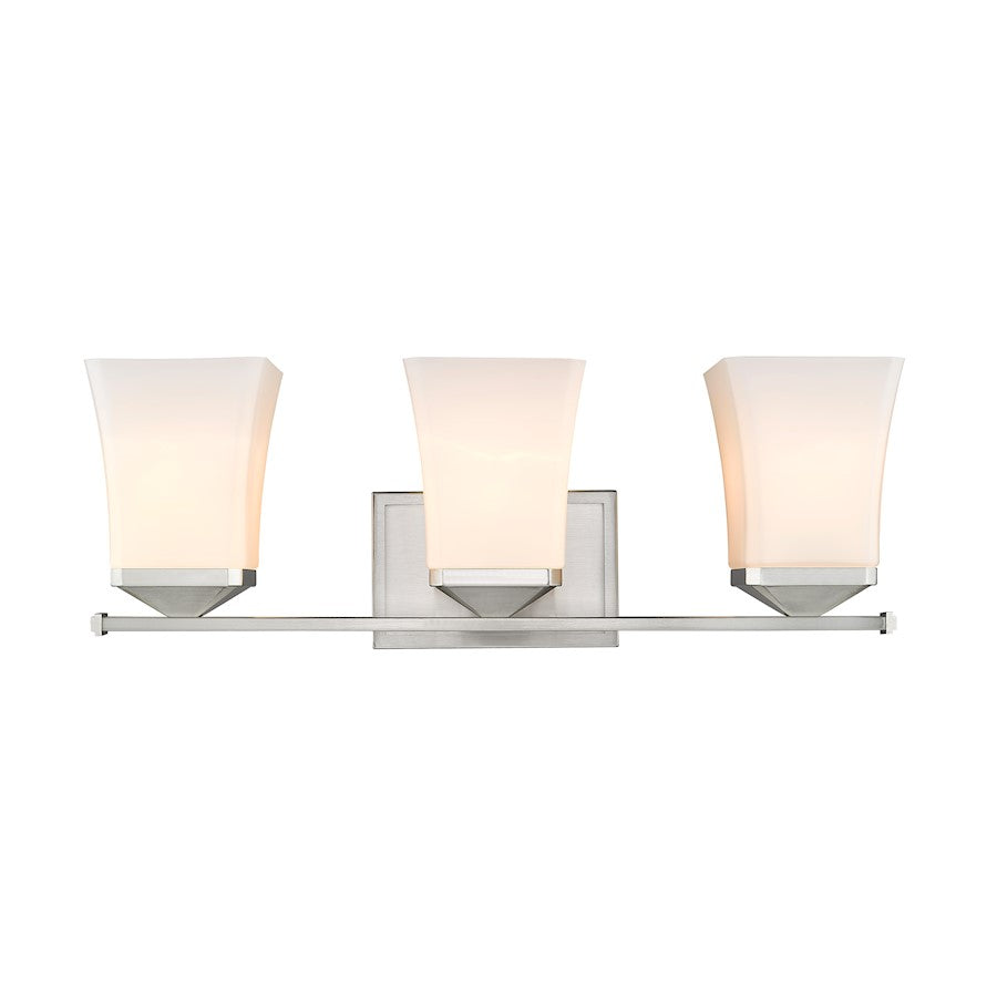 3 Light Bathroom Vanity Light, Etched Opal