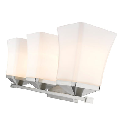 3 Light Bathroom Vanity Light, Etched Opal