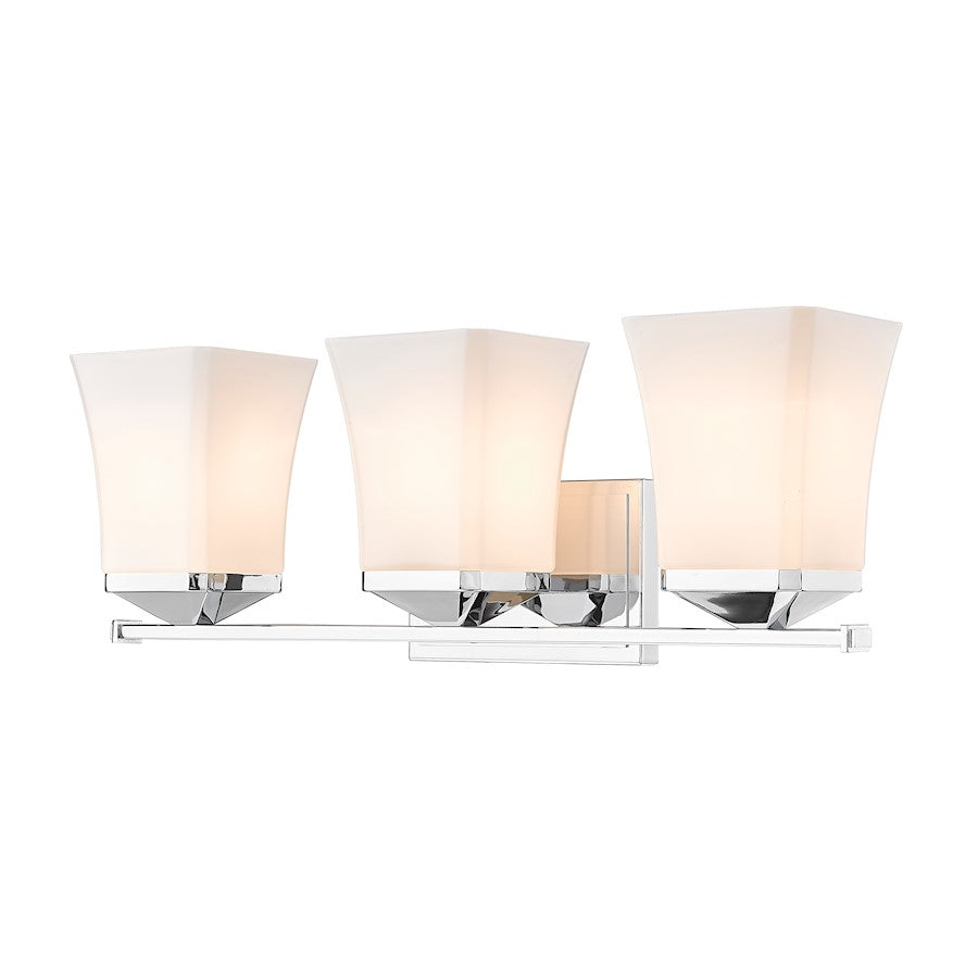 3 Light Bathroom Vanity Light, Etched Opal