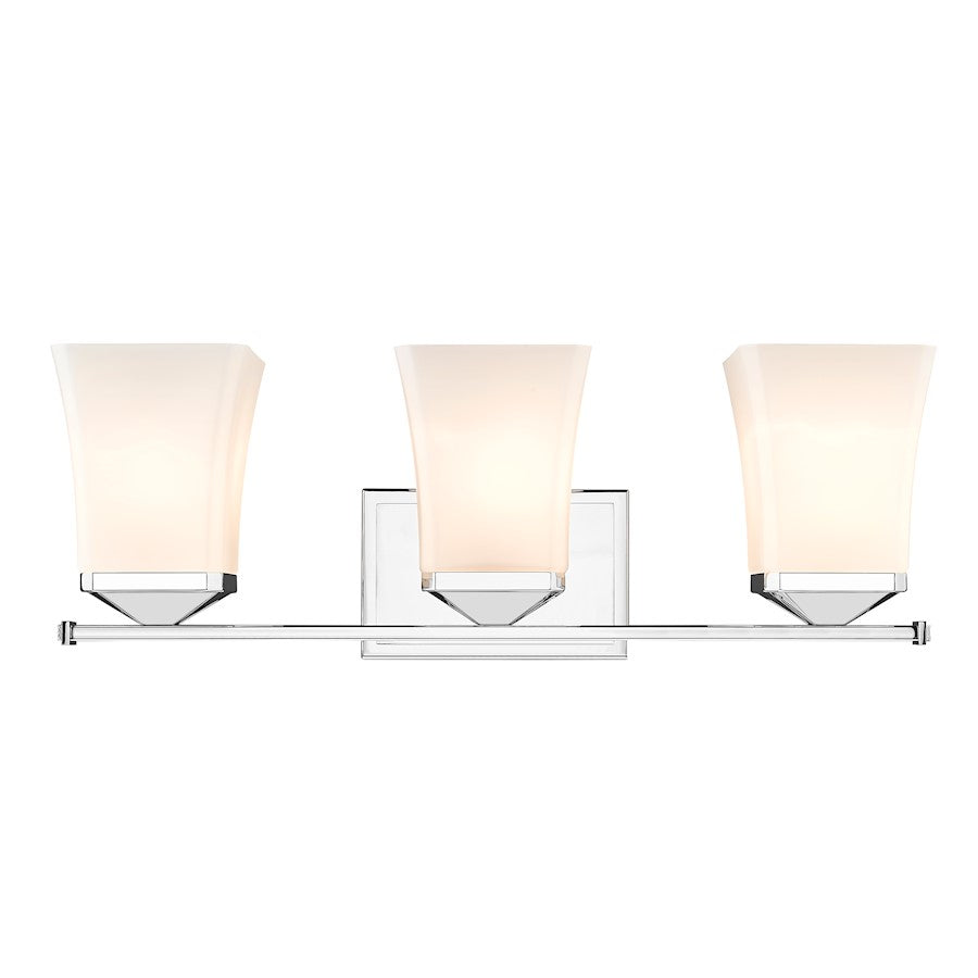 3 Light Bathroom Vanity Light, Etched Opal