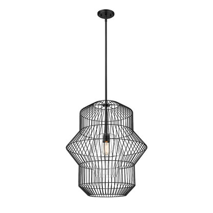 Z-Lite Orsay 1 Light 24" Pendant, Matte Black/Clear - 1941P24-MB