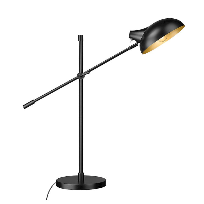Z-Lite Bellamy 1 Light Table Lamp, Black/Outer Black, Inner Golden