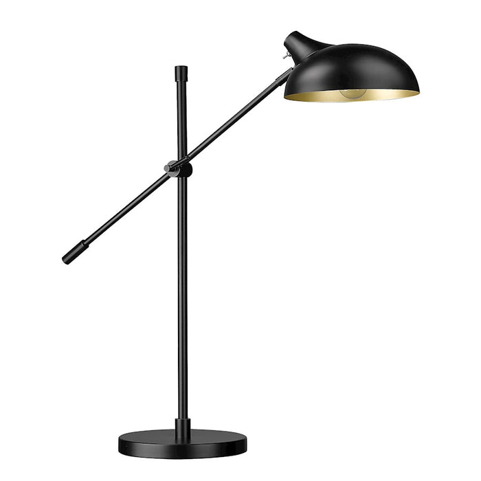 Z-Lite Bellamy 1 Light Table Lamp, Black/Outer Black, Inner Golden