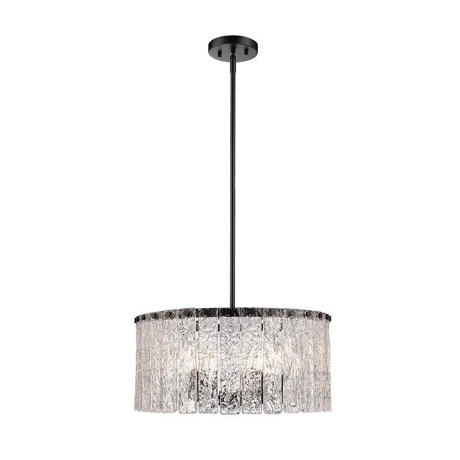 Z-Lite Glacier 5 Light Pendant, Matte Black/Clear - 1943P18-MB