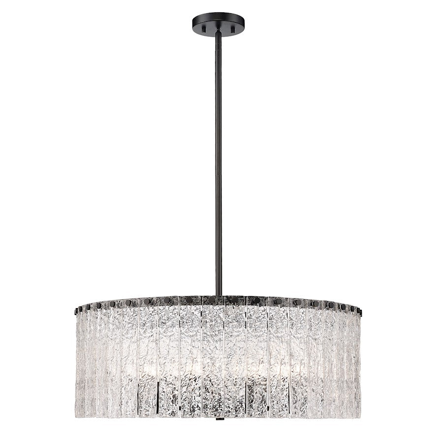 Z-Lite Glacier 10 Light Pendant, Matte Black/Clear - 1943P26-MB