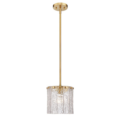 Z-Lite Glacier 1 Light Pendant, Modern Gold/Clear - 1943P8-MGLD