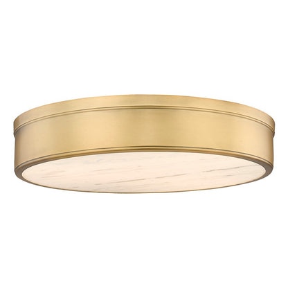 Z-Lite Anders 3 Light Flush Mount, Rubbed Brass/Marbling - 1944F22-RB-LED