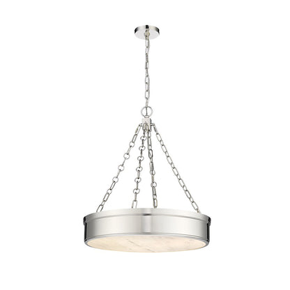 Z-Lite Anders 3 Light 22" Pendant, Polished Nickel/Marbling - 1944P22-PN-LED