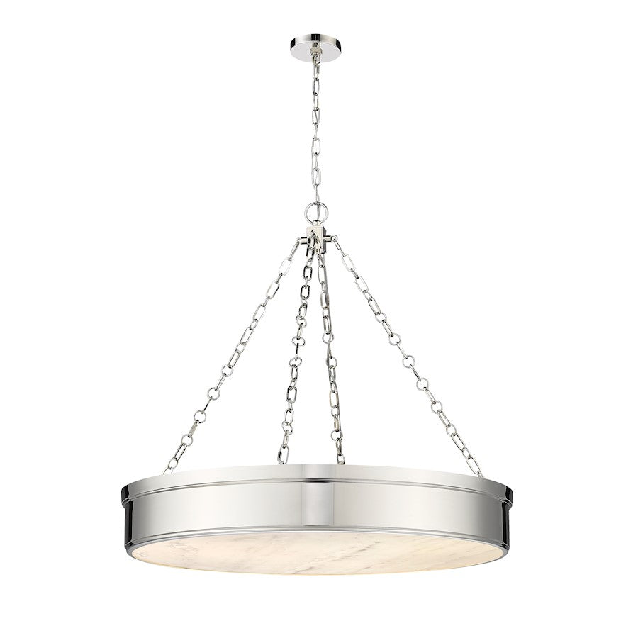 Z-Lite Anders 3 Light 33" Pendant, Polished Nickel/Marbling - 1944P33-PN-LED