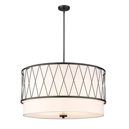 Z-Lite Dalton 5 Light Pendant, Matte Black/White - 198-32MB