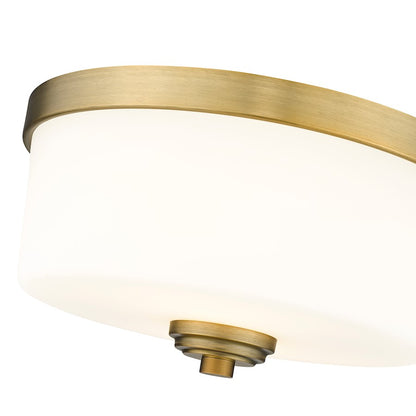 Z-Lite Arlington Light Flush Mount in Heritage Brass/Etched White