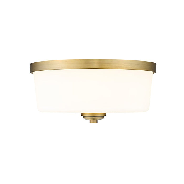 Z-Lite Arlington Light Flush Mount in Heritage Brass/Etched White