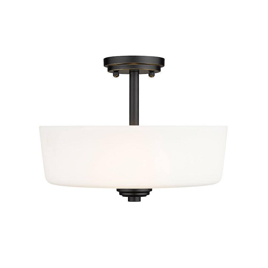 Z-Lite Arlington 3 Light 11" Semi Flush Mount, Opal