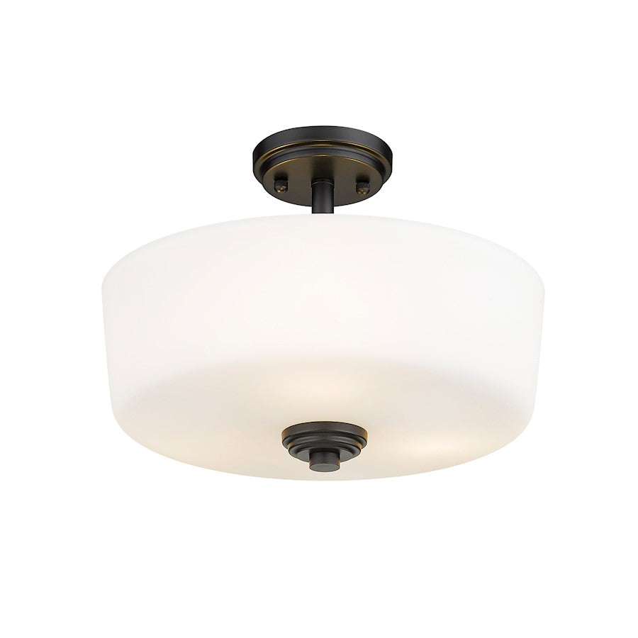 Z-Lite Arlington 3 Light 11" Semi Flush Mount, Opal