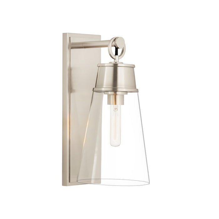 Z-Lite Wentworth 1 Light 16" Wall Sconce in Brushed Nickel/Clear - 2300-1SL-BN