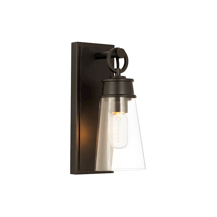 Z-Lite Wentworth 1 Light 12" Wall Sconce in Matte Black/Clear - 2300-1SS-MB
