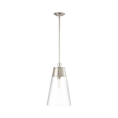 Z-Lite Wentworth 1 Light 12" Pendant in Brushed Nickel/Clear - 2300P12-BN