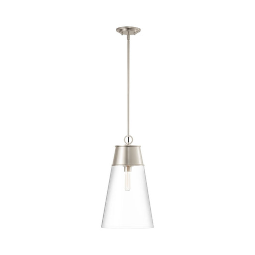 Z-Lite Wentworth 1 Light 12" Pendant in Brushed Nickel/Clear - 2300P12-BN