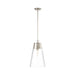 Z-Lite Wentworth 1 Light 12" Pendant in Brushed Nickel/Clear - 2300P12-BN
