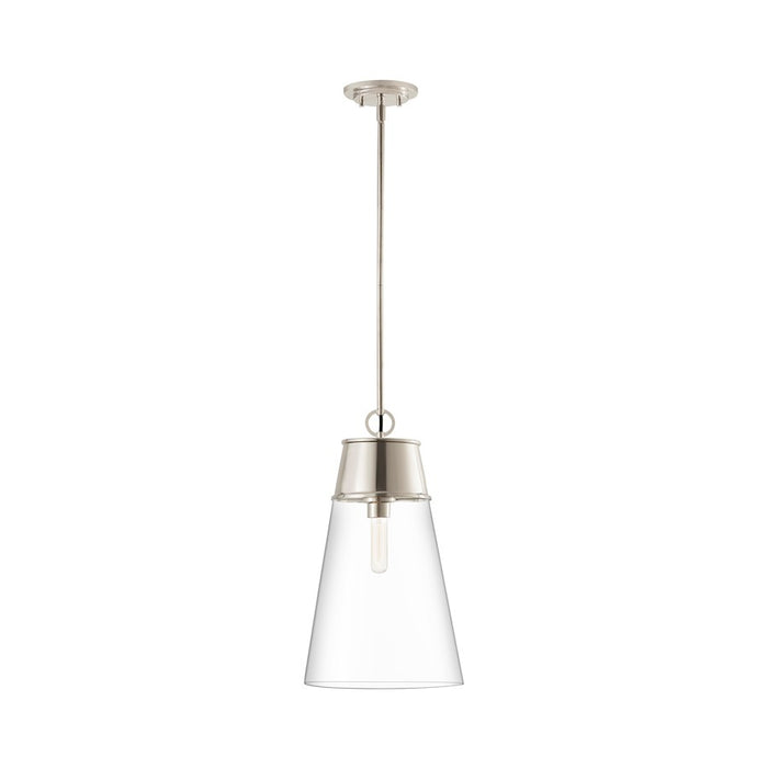 Z-Lite Wentworth 1 Light 12" Pendant in Polished Nickel/Clear - 2300P12-PN