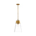 Z-Lite Wentworth 1 Light 12" Pendant in Rubbed Brass/Clear - 2300P12-RB